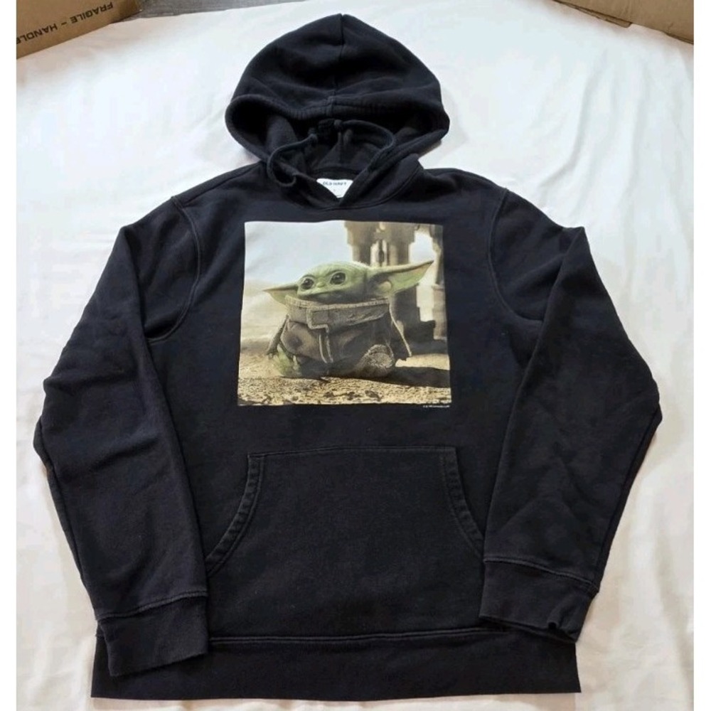 Star Wars Old Navy Grogu‎ Hoodie The Madalorian Adult Medium Black
